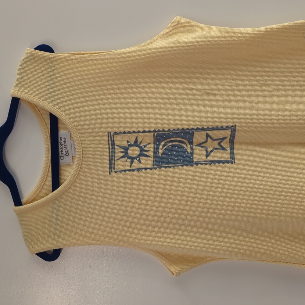 Christopher Banks Sun, Moon, And Star Yellow Maxi Dress Size Medium - Picture 2 of 7